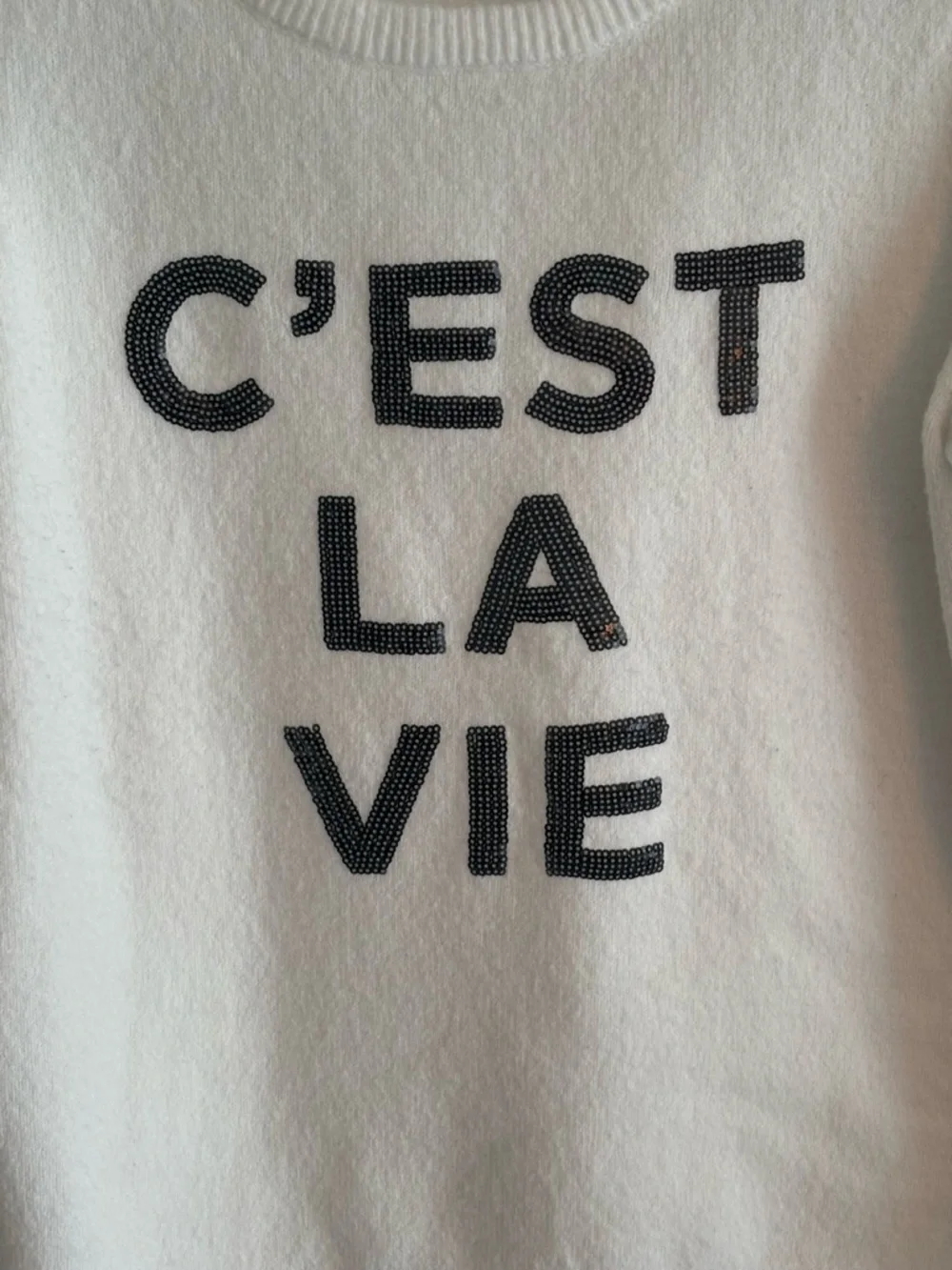 Karl Lagerfeld Paris C’est La Vie Sweater Small Ivory Bow Detail Knit - Picture 2 of 9